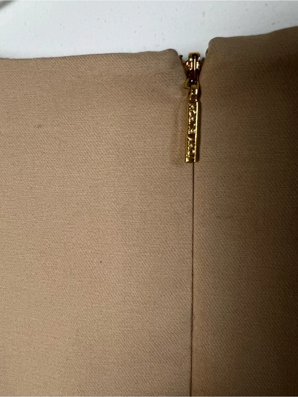 Tory Burch Tan Square Neck Cap Sleeve Sheath Dress Pockets Size 8